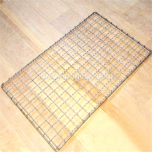 Anyaman Lipat Dua Lapisan BBQ Grill Wire Mesh